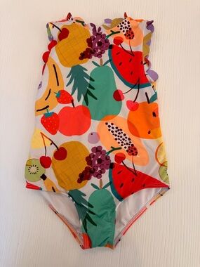 Girls' Fruit Print Ruffle One-Piece Swimsuit - Multicolor